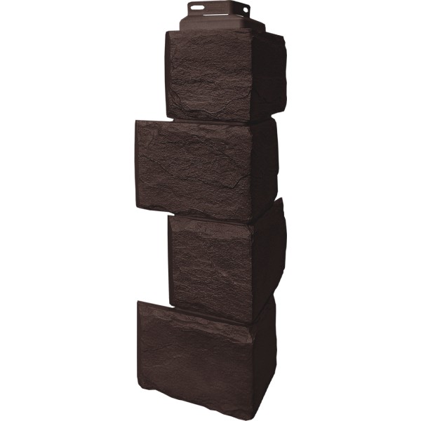 Цокольный сайдинг FineBer – Серия “Камень природный”, Угол наружный Коричневый купить в Кузнецке