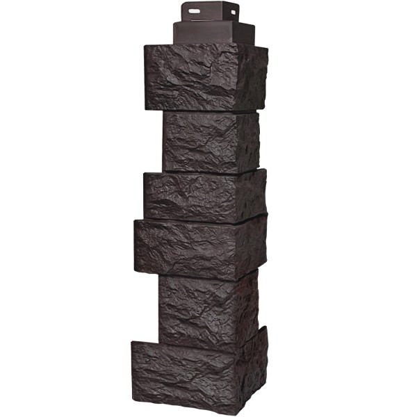 Цокольный сайдинг FineBer – Серия “Дикий камень”, Угол наружный, Коричневый купить в Кузнецке