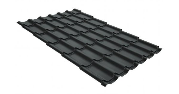 Металлочерепица классик GL 0,5 GreenCoat Pural Matt RR 23 темно-серый (RAL 7024 мокрый асфальт) купить в Кузнецке