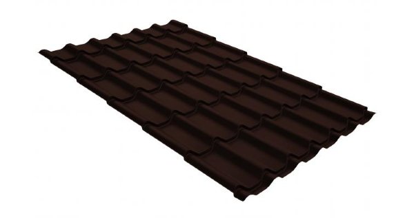 Металлочерепица классик GL 0,5 GreenCoat Pural Matt RR 887 шоколадно-коричневый (RAL 8017 шоколад) купить в Кузнецке