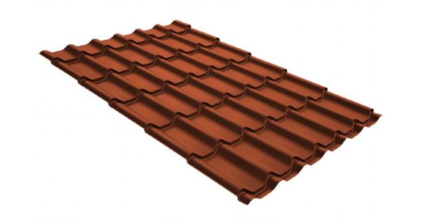 Металлочерепица классик GL 0,5 GreenCoat Pural RR 750 кирпично-красный (RAL 8004 терракота) купить в Кузнецке