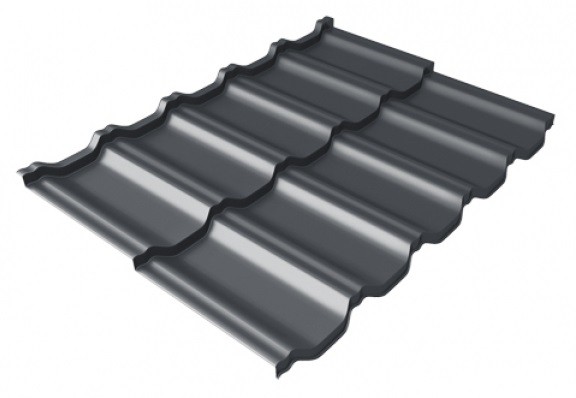 Металлочерепица модульная Квинта Uno Grand Line c 3D резом 0,5 Satin Мatt RAL 7024 мокрый асфальт купить в Кузнецке