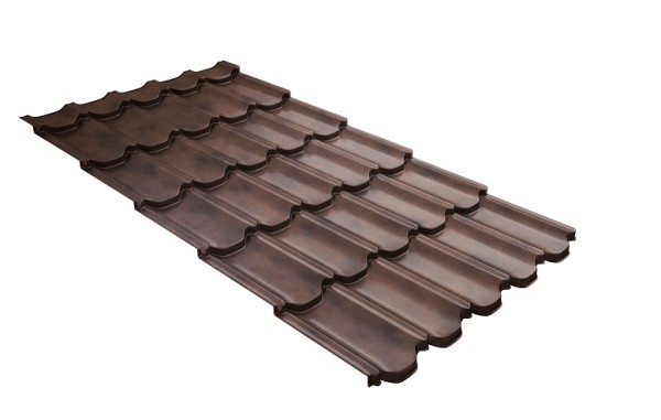 Металлочерепица квинта плюс с  3D резом 0,45 Safari Twincolor Brown купить в Кузнецке
