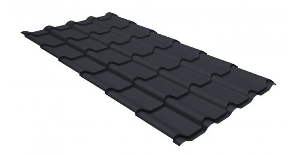 Металлочерепица камея GL 0,5 GreenCoat Pural RR 23 темно-серый (RAL 7024 мокрый асфальт) купить в Кузнецке