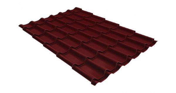 Металлочерепица классик GL 0,5 Velur20 RAL 3005 красное вино купить в Кузнецке