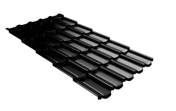 Металлочерепица квинта плюс с 3D резом 0,5 GreenСoat Pural Matt RR 33 черный (RAL 9005 черный) купить в Кузнецке