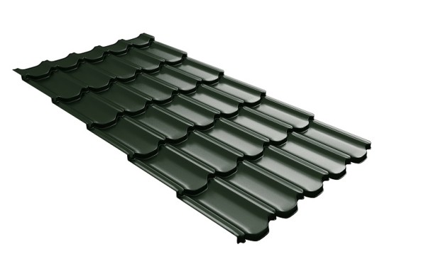 Металлочерепица квинта плюс с 3D резом 0,5 GreenСoat Pural RR 11 темно-зеленый (RAL 6020 хромовая зелень) купить в Кузнецке