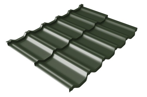 Металлочерепица модульная Квинта Uno Grand Line c 3D резом 0,5 GreenСoat Pural Matt RR 11 темно-зеленый (RAL 6020 хромовая зелень) купить в Кузнецке