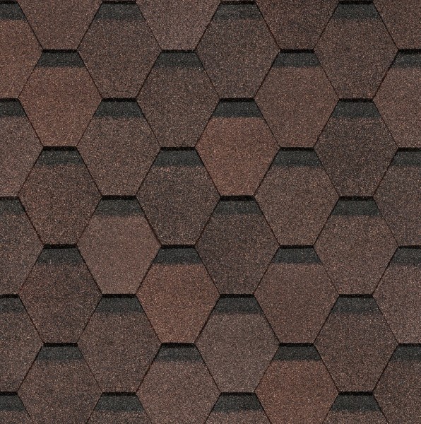 Гибкая черепица Docke, коллекция Шестигранник Коричневый купить в Кузнецке
