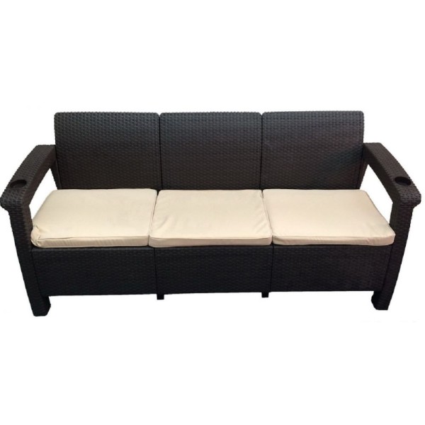 Трёхместный диван  Yalta Sofa 3 Seat венге купить в Кузнецке