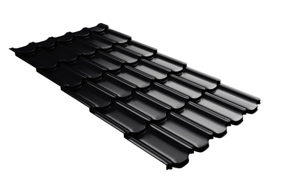 Металлочерепица квинта плюс с 3D резом 0,5 Quarzit lite RAL 9005 черный купить в Кузнецке