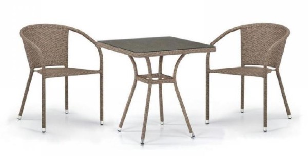Комплект плетеной мебели AFINA из иск. ротанга T282BNT/Y137C-W56 Light Brown 2Pcs купить в Кузнецке