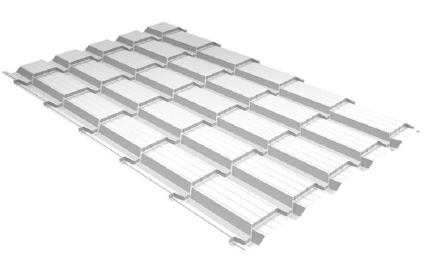 Металлочерепица GL квадро профи 0,5 Satin RAL 9003 сигнальный белый купить в Кузнецке