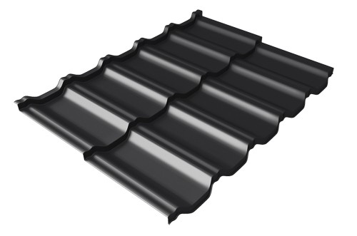 Металлочерепица модульная Квинта Uno Grand Line c 3D резом 0,5 Satin Мatt RAL 9005 черный купить в Кузнецке