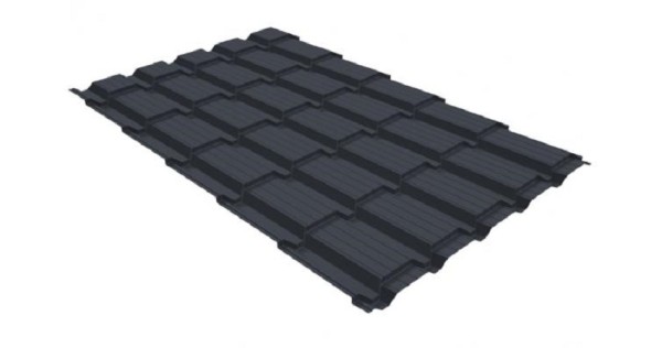 Металлочерепица GL квадро профи 0,5 GreenCoat Pural RR 23 темно-серый (RAL 7024) мокрый асфальт купить в Кузнецке