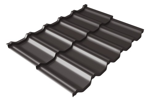 Металлочерепица модульная Квинта Uno Grand Line c 3D резом 0,5 Satin RR 32 темно-коричневый купить в Кузнецке