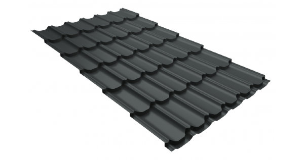 Металлочерепица квинта плюс 0,5 GreenCoat Pural Matt RR 23 темно-серый (RAL 7024 мокрый асфальт) купить в Кузнецке
