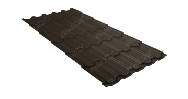 Металлочерепица квинта плюс 0,5 GreenCoat Pural Matt RR 32 темно-коричневый (RAL 8019 серо-коричневый) купить в Кузнецке